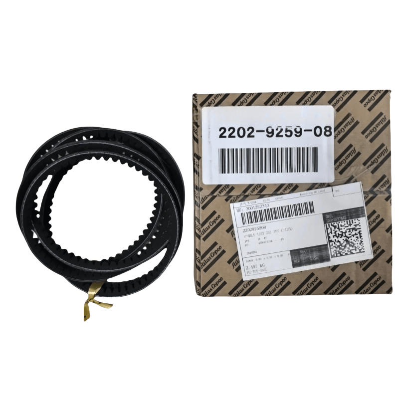 2202925908 Atlas Copco V-Belt (Set 2x) XPZ L = 1250 AC สำหรับคอมเพรสเซอร์สกรูน้ำมันที่ฉีด