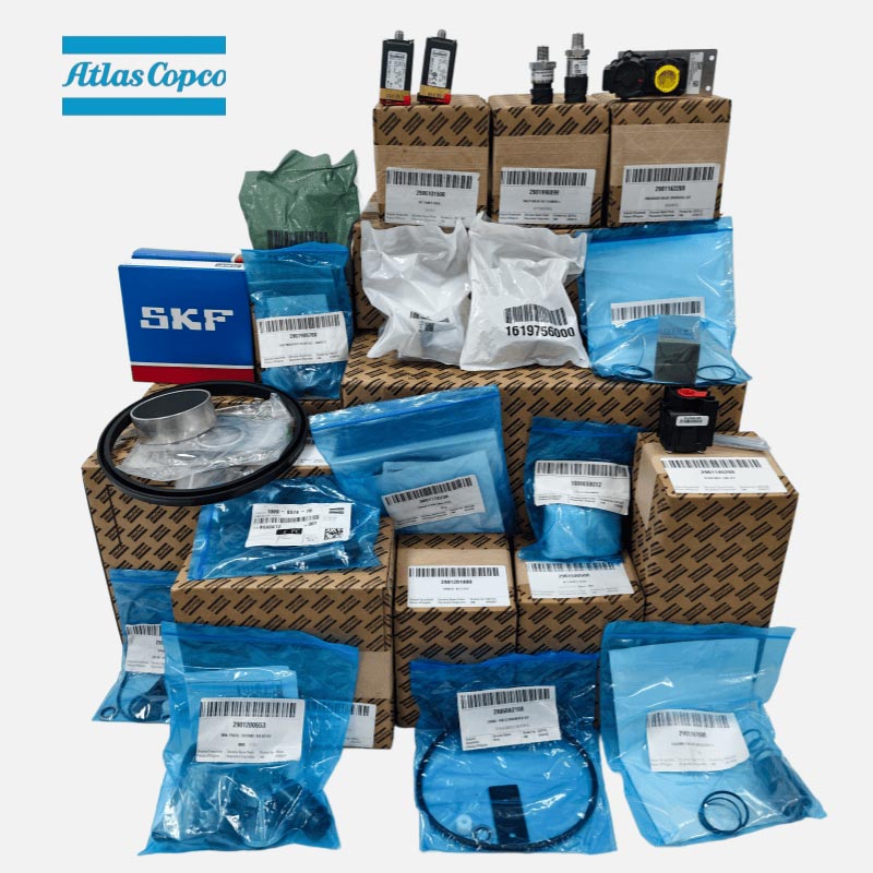 Atlas Copco ปั๊มลมอะไหล่กรองน้ำมันเครื่องเดิมเซ็นเซอร์ความดันกรองอากาศโซลินอยด์วาล์วกรองวาล์วชุดบริการ