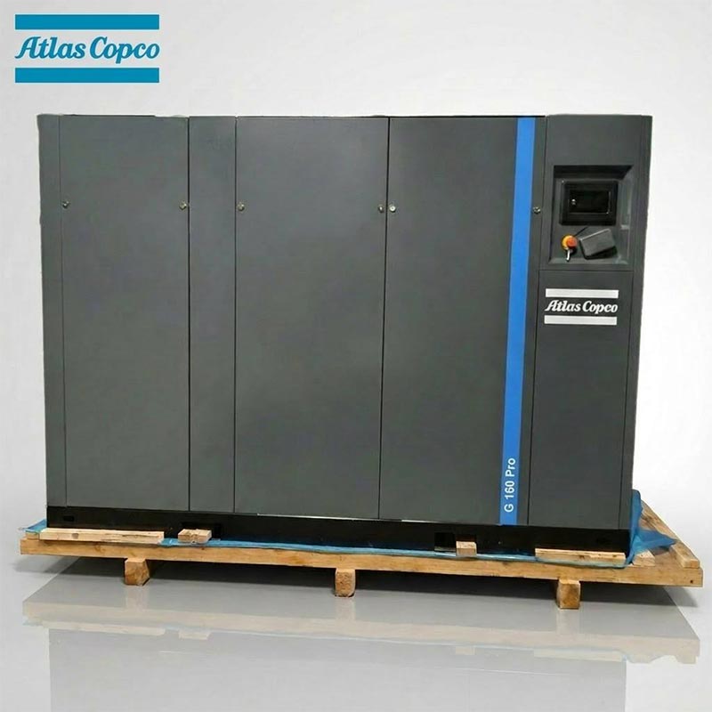 Atlas Copco GA160 Pro 160kW 215HP เครื่องอัดอากาศแบบสกรูโรตารีแบบฉีดน้ำมัน 7.5 10Bar 1543CFM