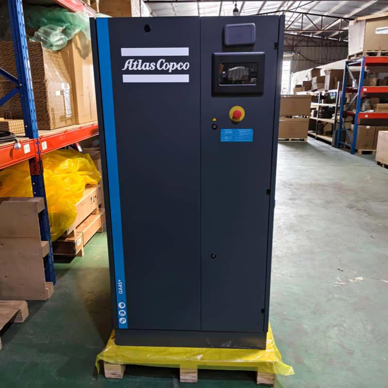 Atlas Copco เครื่องอัดอากาศแบบสกรูแบบอยู่กับที่ GA45 + ไฟ AC หล่อลื่น 380V / 400V 45KW