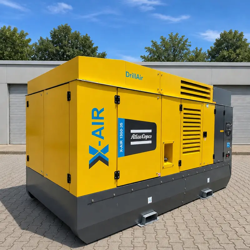 Atlas Copco X-Air 1300 35 คอมเพรสเซอร์ดีเซลขนาดใหญ่เคลื่อนที่ 412kW 35Bar การเจาะของแท้