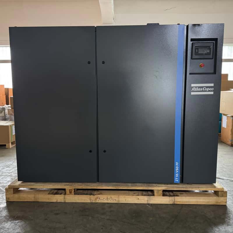 Atlas Copco ZT55 VSD FF | เครื่องอัดอากาศไร้น้ำมัน 55kW สำหรับอุตสาหกรรมอาหารยา คลาส 0